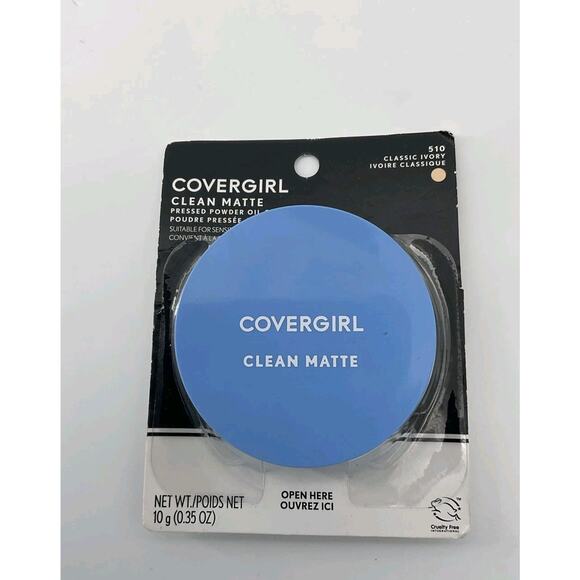 NEW Covergirl Clean Matte Pressed Powder Makeup Oil Control # 510 Classic Ivory - Picture 1 of 3